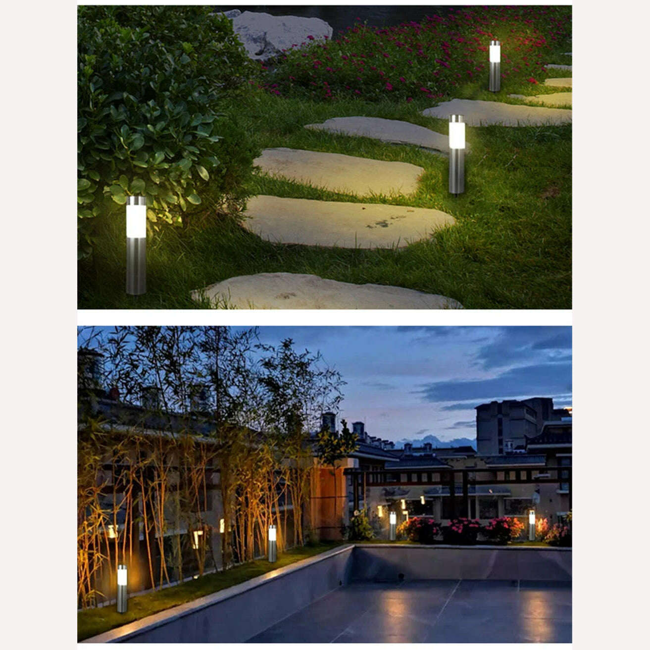 1/2/4 Pack Solar Garden Pathway Lights Outdoor LED Lighting Ground Plug Bollard Light for Patio, Gardens, Pathways,Lawn,Yard - KIMLUD