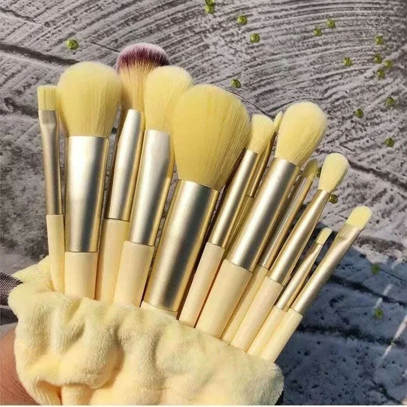 KIMLUD, 13 makeup brushes Mo Lan Di green beauty fast drying makeup brush set super soft Blush Powder brush, KIMLUD Womens Clothes