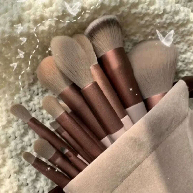 KIMLUD, 13 makeup brushes Mo Lan Di green beauty fast drying makeup brush set super soft Blush Powder brush, KIMLUD Womens Clothes