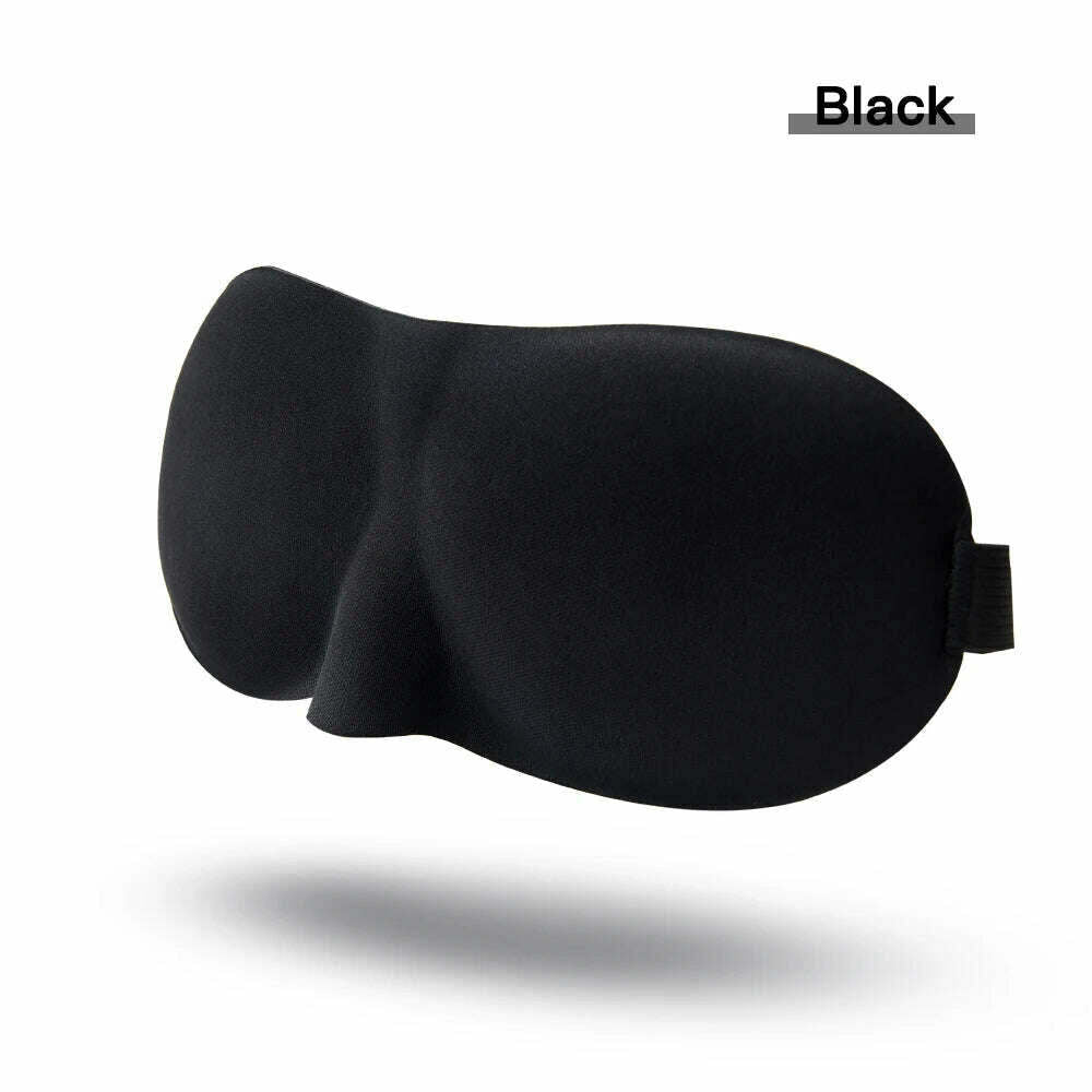 KIMLUD, 1/3 Pcs Sleep Mask Blindfold Sleeping Aid 3D Soft Memory Foam Eye mask for Sleeping Travel Blockout Light Slaapmasker Eye Cover, Black, KIMLUD Women's Clothes