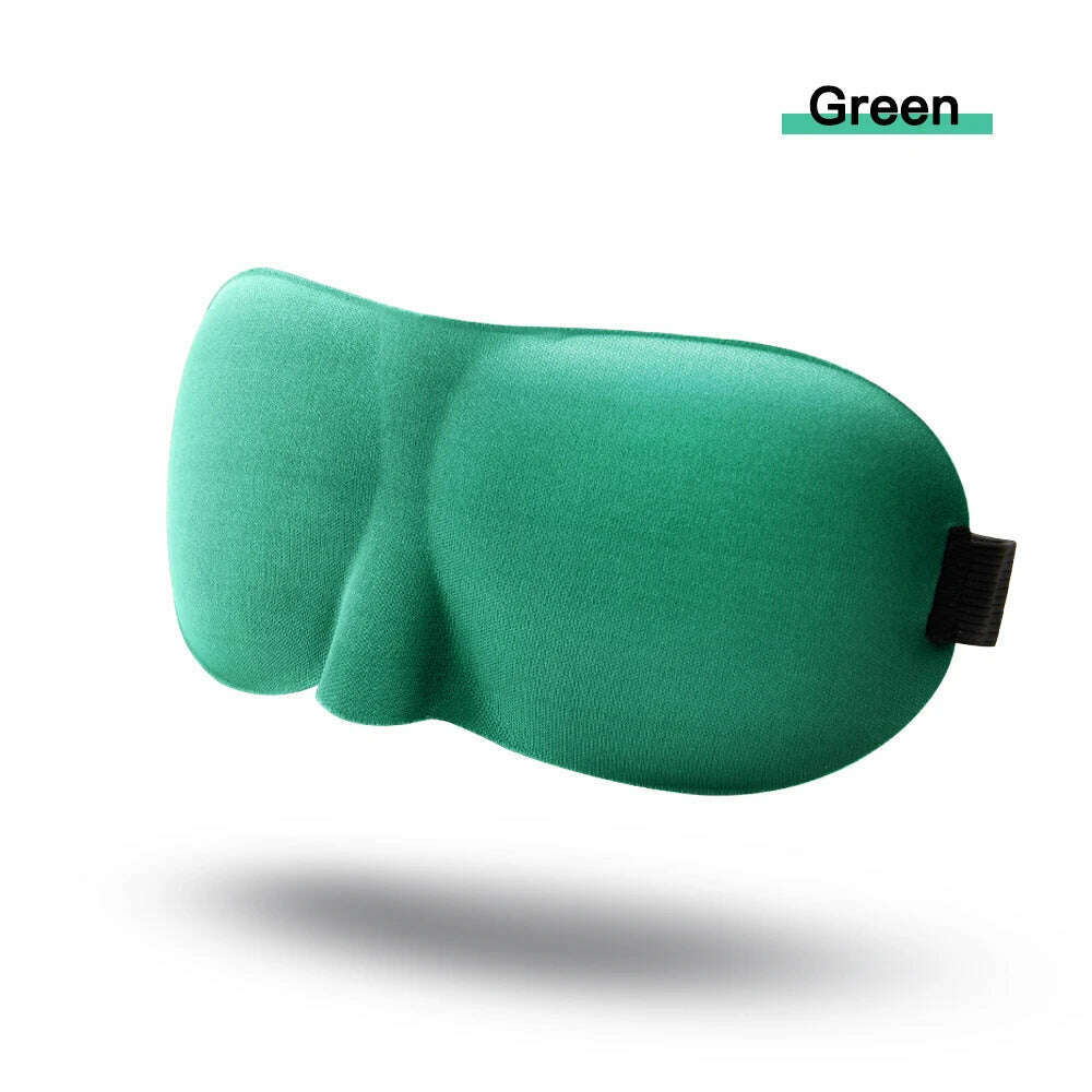 KIMLUD, 1/3 Pcs Sleep Mask Blindfold Sleeping Aid 3D Soft Memory Foam Eye mask for Sleeping Travel Blockout Light Slaapmasker Eye Cover, Green, KIMLUD Women's Clothes