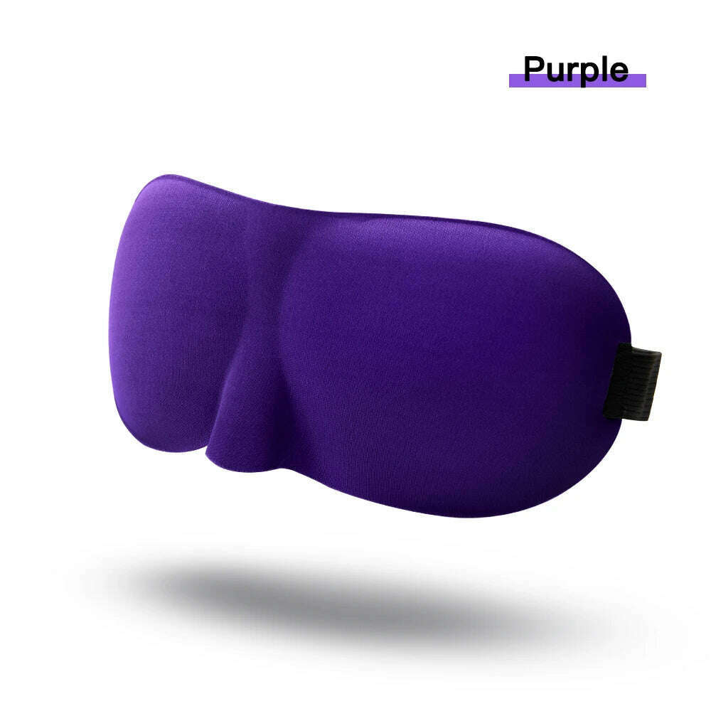 KIMLUD, 1/3 Pcs Sleep Mask Blindfold Sleeping Aid 3D Soft Memory Foam Eye mask for Sleeping Travel Blockout Light Slaapmasker Eye Cover, Purple, KIMLUD Women's Clothes