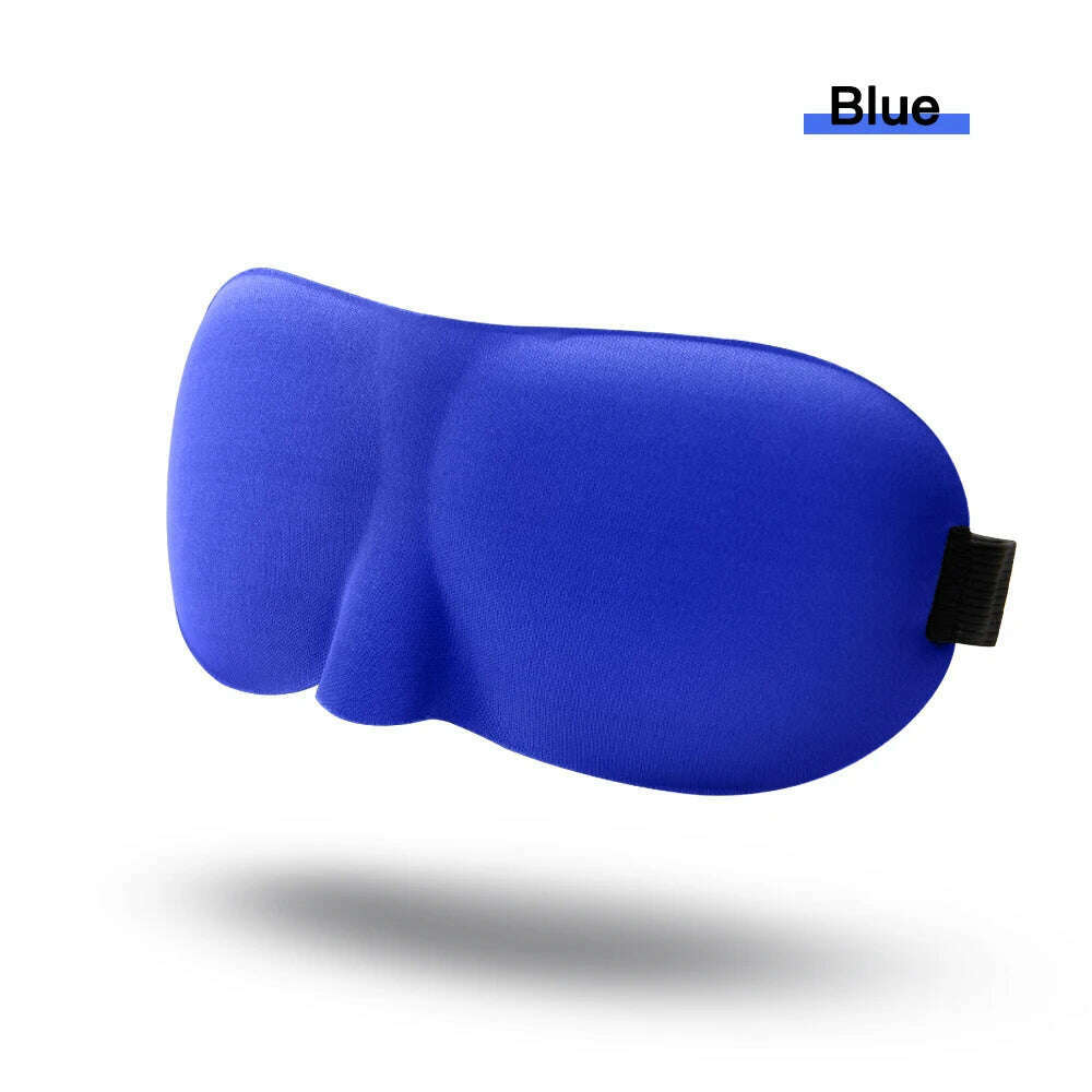 KIMLUD, 1/3 Pcs Sleep Mask Blindfold Sleeping Aid 3D Soft Memory Foam Eye mask for Sleeping Travel Blockout Light Slaapmasker Eye Cover, Blue, KIMLUD Women's Clothes