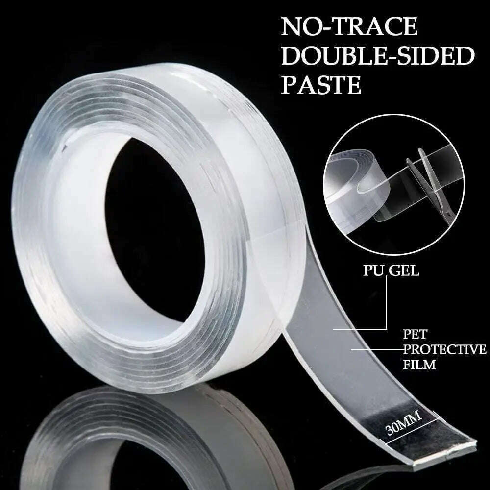 1/3/5m Nano Tape Double-Sided Adhesive Tape Traceless Waterproof Tape For Bathroom Kitchen Sink Tap Gel Sticker - KIMLUD