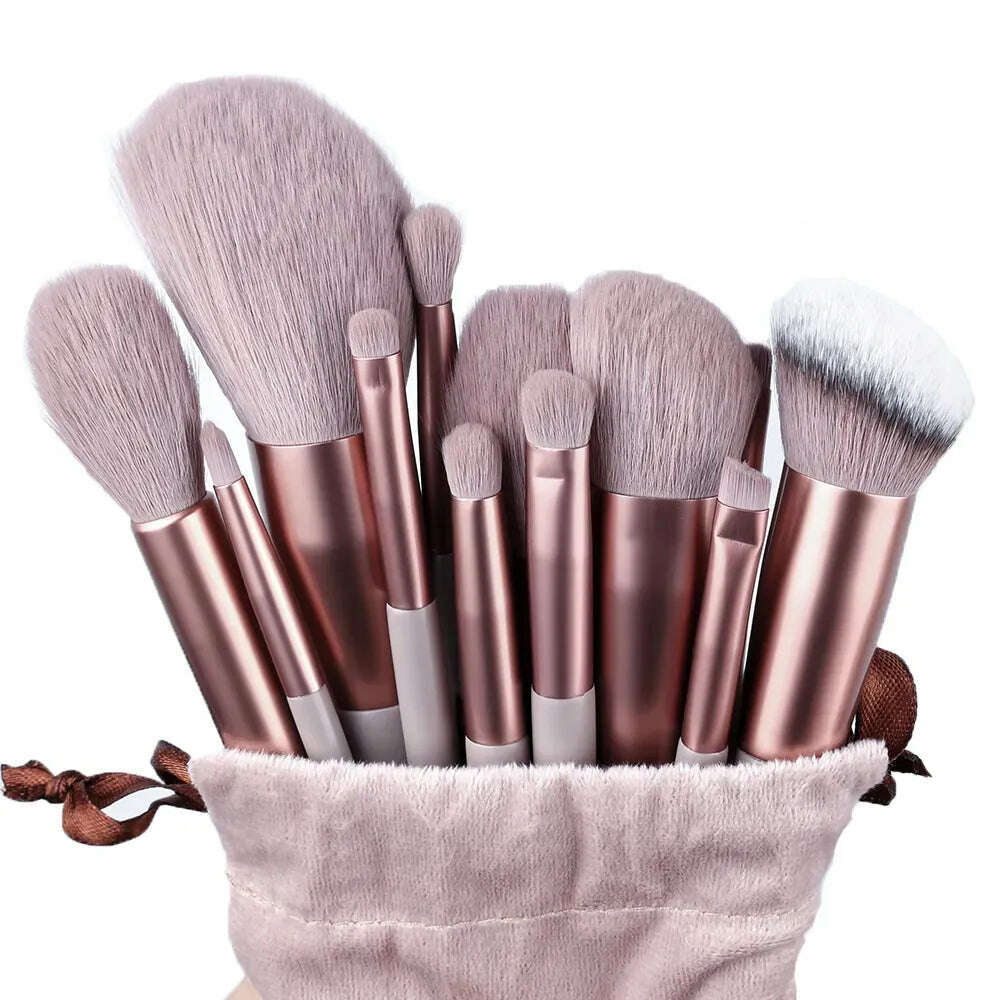 13Pcs Soft Fluffy Makeup Brushes Set for cosmetics Foundation Blush Powder Eyeshadow Kabuki Blending Makeup brush beauty tool - KIMLUD