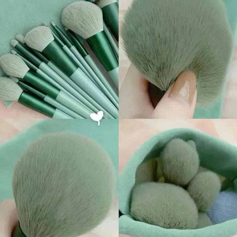 13Pcs Soft Fluffy Makeup Brushes Set for cosmetics Foundation Blush Powder Eyeshadow Kabuki Blending Makeup brush beauty tool - KIMLUD