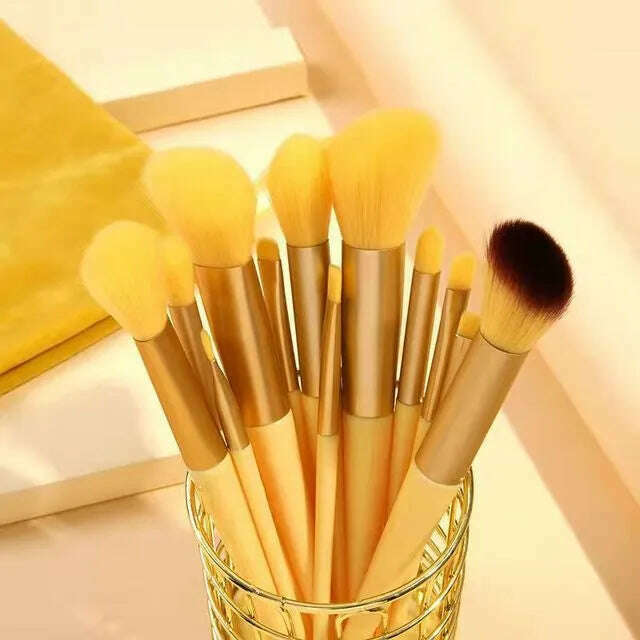 13Pcs Soft Fluffy Makeup Brushes Set for cosmetics Foundation Blush Powder Eyeshadow Kabuki Blending Makeup brush beauty tool - KIMLUD