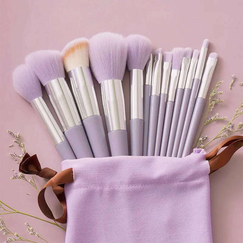 13Pcs Soft Fluffy Makeup Brushes Set for cosmetics Foundation Blush Powder Eyeshadow Kabuki Blending Makeup brush beauty tool - KIMLUD