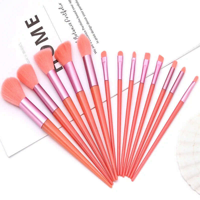 13Pcs Soft Fluffy Makeup Brushes Set for cosmetics Foundation Blush Powder Eyeshadow Kabuki Blending Makeup brush beauty tool - KIMLUD