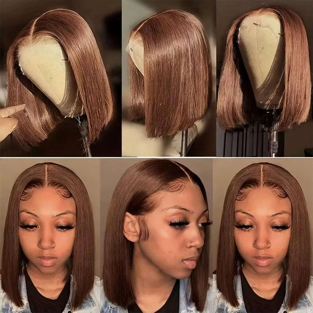 13x4 Frontal Wig - HD Transparent Lace - Chocolate Brown | KIMLUD