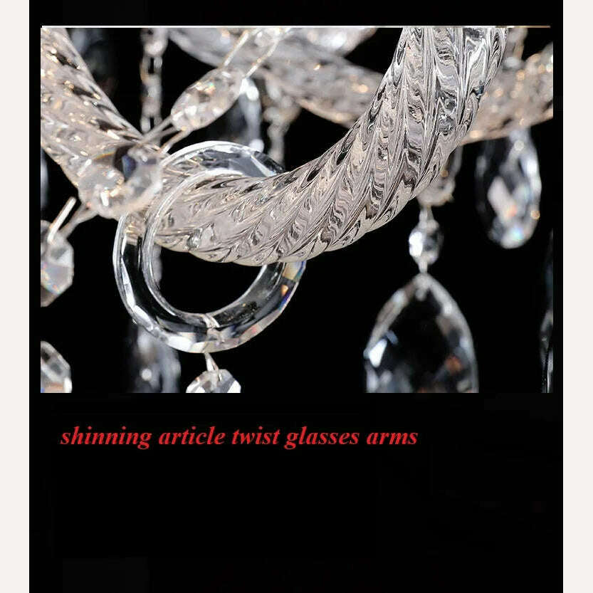 15/30 Lights Fashion Luxury Large Crystal Chandelier Light Living Room Bedroom Hotel Villa Lustre Cristal Lamp Lighting Fixture - KIMLUD