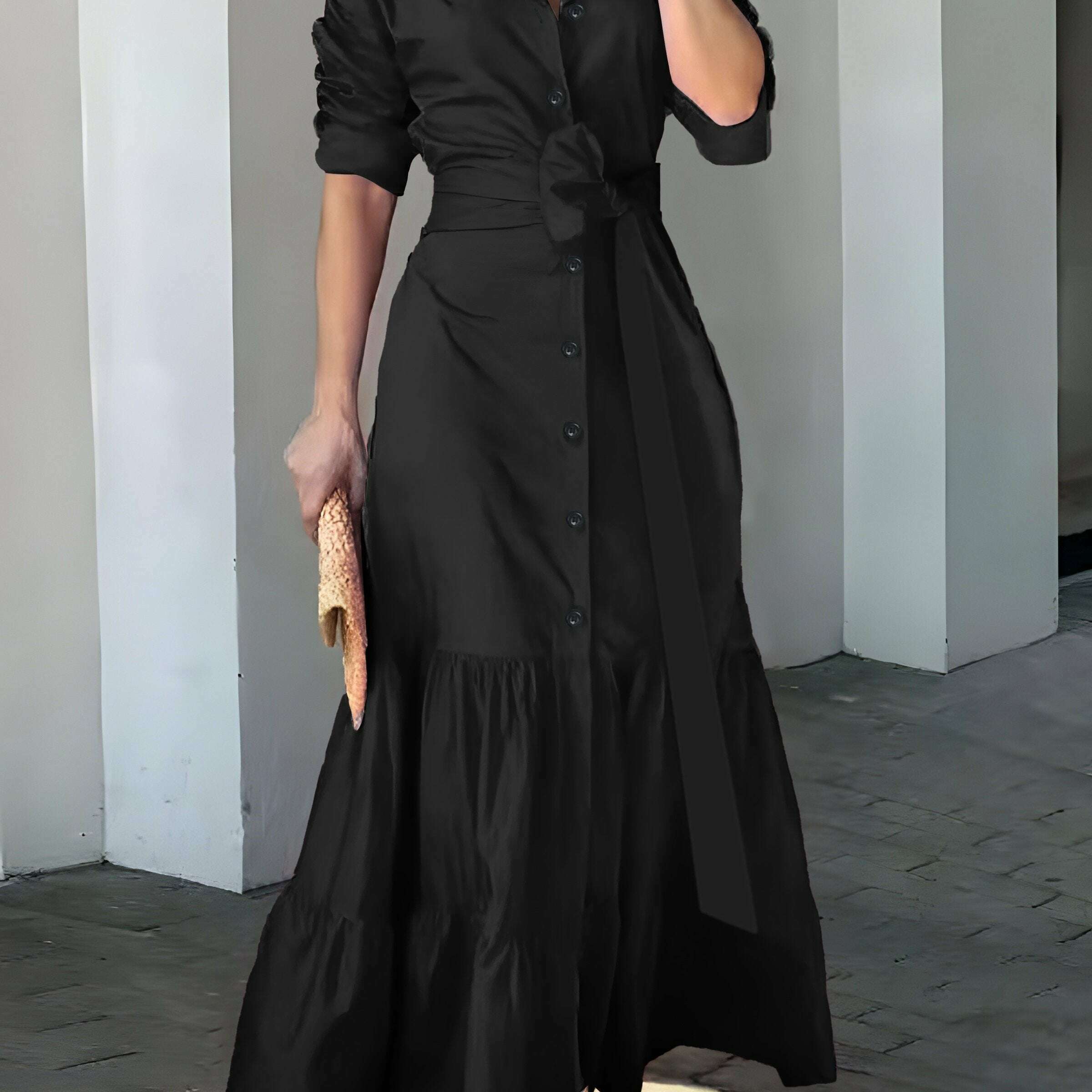 stunning-ruffled-maxi-dress---solid-button-front-belted-waist-elegant-ruched-sleeve-flowy-design-womens-clothing-for-special-occasionskimlud-womens-fashion-34625593