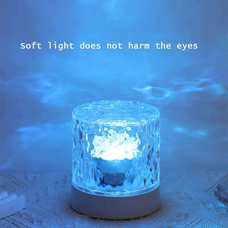 16 Color Dynamic Water Ripple Night Light USB Rechargeable Bedroom Atmosphere light Bedside Flame Table Light Creative Gift - KIMLUD