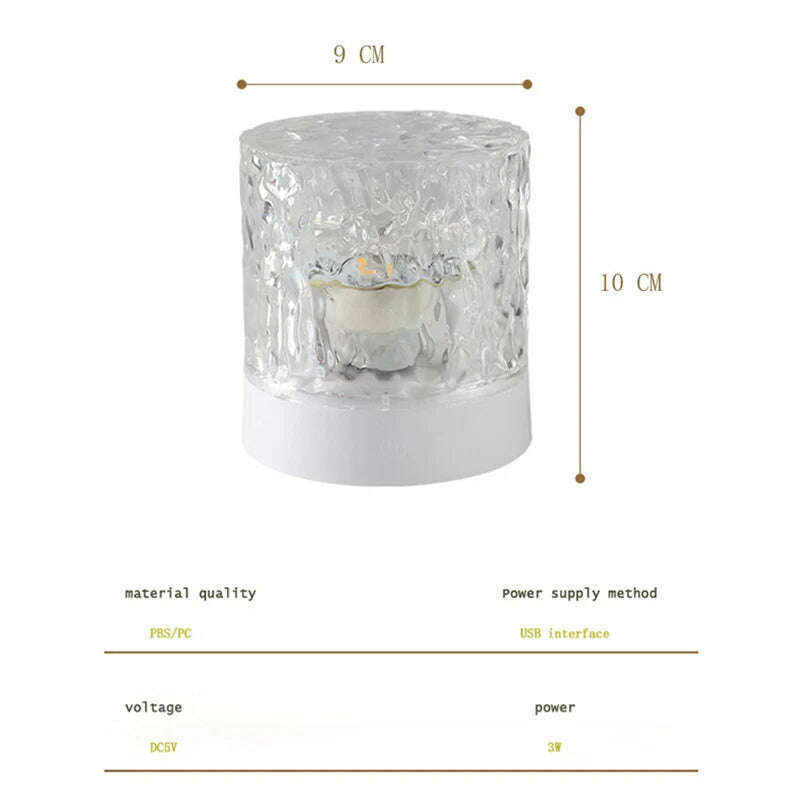 16 Color Dynamic Water Ripple Night Light USB Rechargeable Bedroom Atmosphere light Bedside Flame Table Light Creative Gift - KIMLUD
