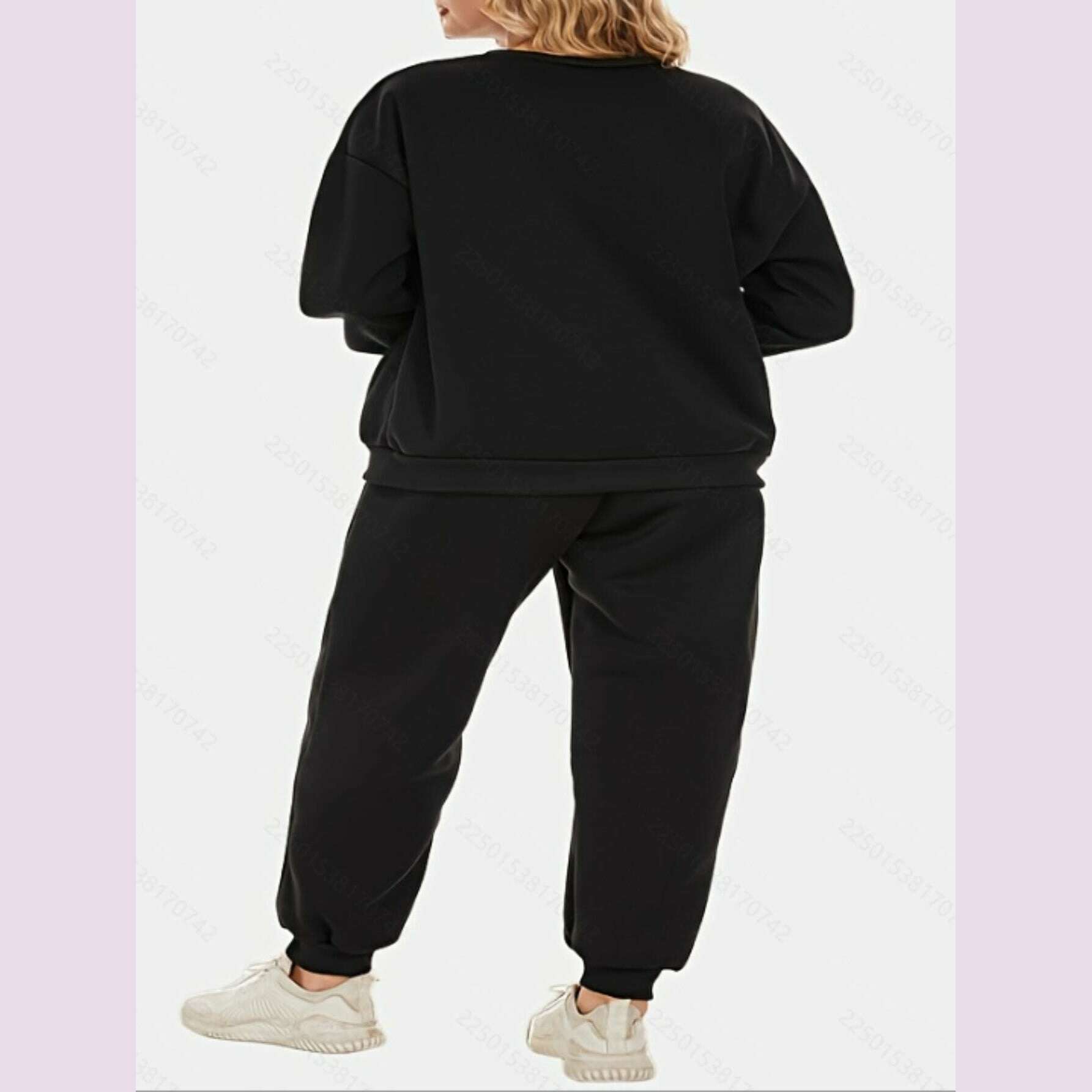 plus-size-casual-psalm-91-print-sweatshirt-and-sweatpants-co-ord-set---polyester-spandex-knitted-fabric-crew-neck-slight-stretch-alphabet-patternkimlud-womens-fashion-34626090