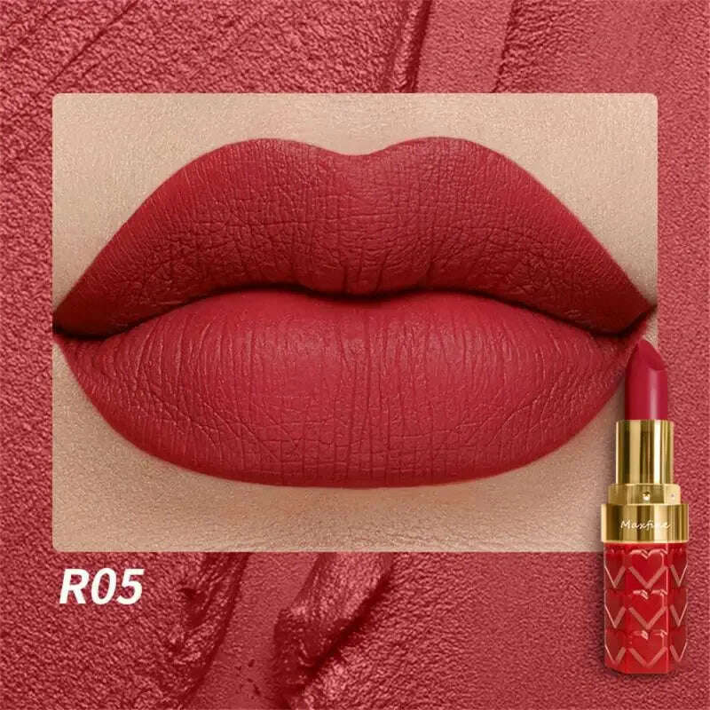 KIMLUD, 18 Color Matte Lipstick Waterproof Long-Lasting Velvet Lipstick Sexy Red Pink Brown Lipstick Non-stick Cup Batom Makeup Cosmetic, KIMLUD Womens Clothes