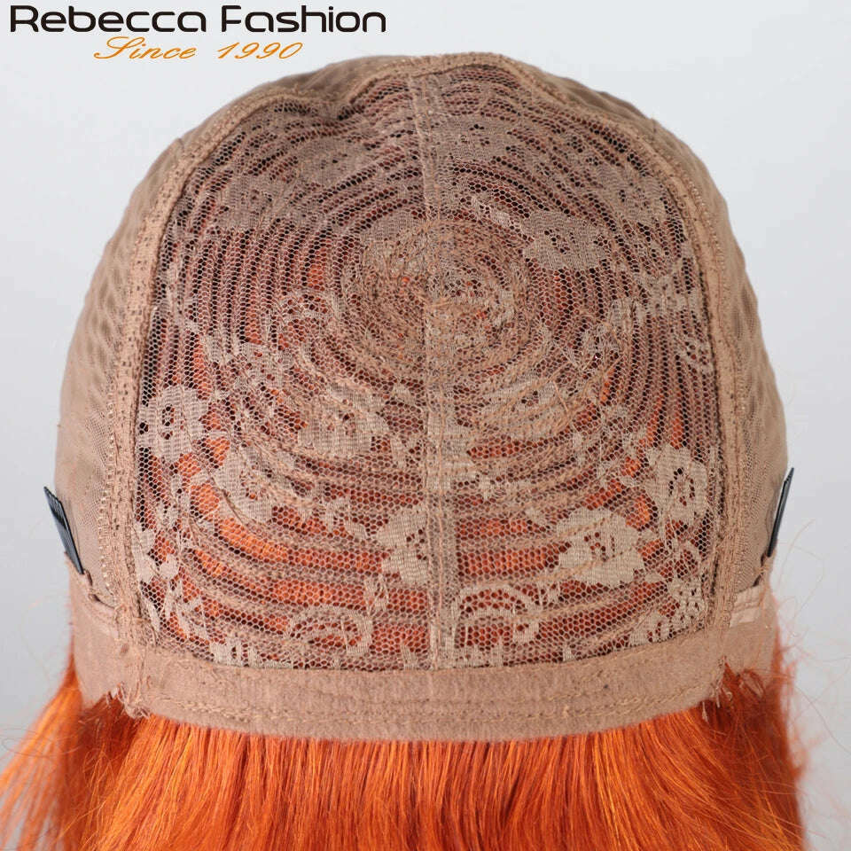 180D Orange/Ginger Colored Blonde Straight Human Hair Bob Wigs With Bangs Remy Full Machine Made for Women P4/30 613 99J T1B/27 - KIMLUD