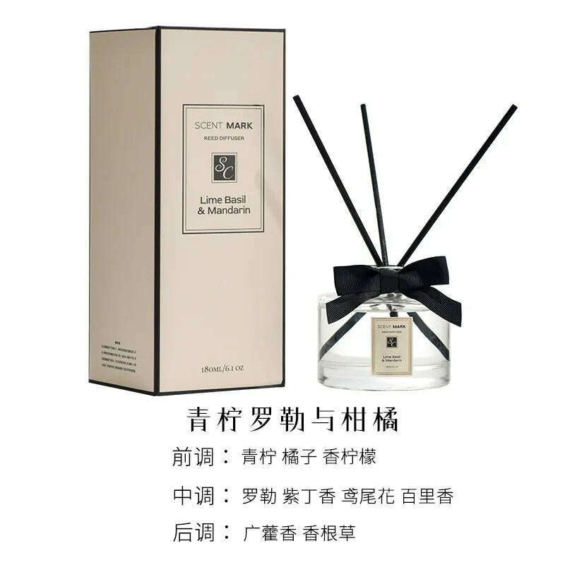 180ml Aromatherapy Essential Oil Rattan Aromatherapy Bedroom Toilet Deodorant Household Decoration Gift Diffuser Air Freshener - KIMLUD