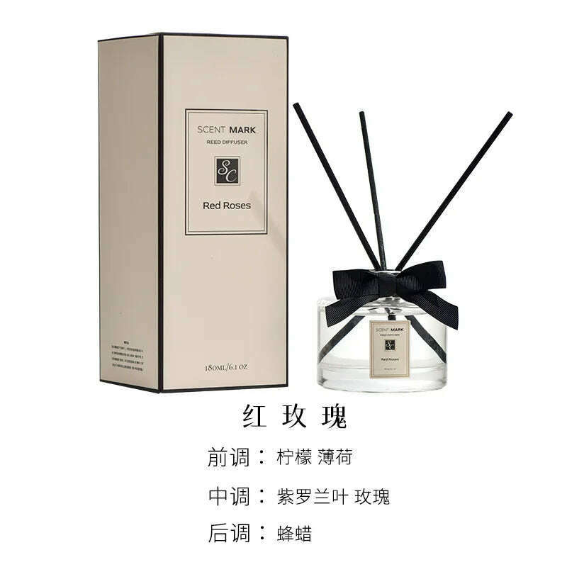 180ml Aromatherapy Essential Oil Rattan Aromatherapy Bedroom Toilet Deodorant Household Decoration Gift Diffuser Air Freshener - KIMLUD