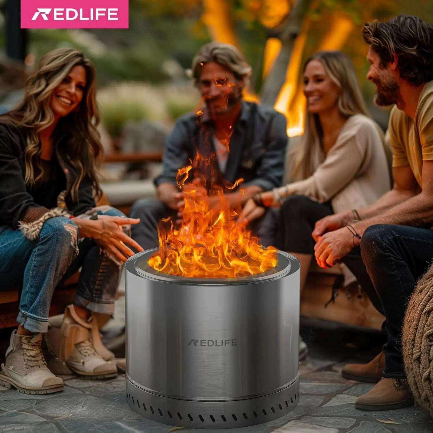 KIMLUD, 19.5'' Smokeless Fire Pit, Outdoor Stainless Steel Firepit with Carry Bag, Wood Burning Portable Fireplaces for Camping Bonfire, CZECH REPUBLIC, KIMLUD APPAREL - Womens Clothes