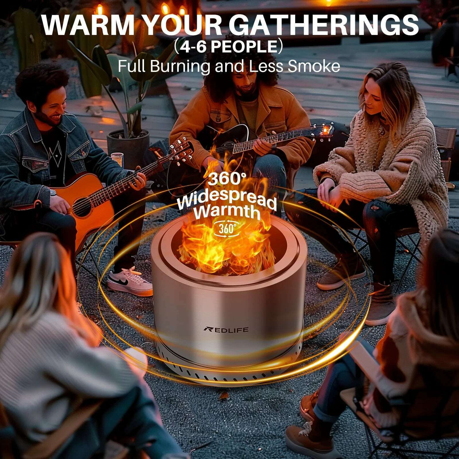 KIMLUD, 19.5'' Smokeless Fire Pit, Outdoor Stainless Steel Firepit with Carry Bag, Wood Burning Portable Fireplaces for Camping Bonfire, KIMLUD Womens Clothes