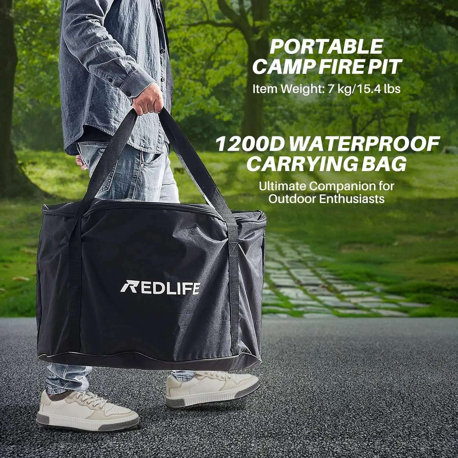 KIMLUD, 19.5'' Smokeless Fire Pit, Outdoor Stainless Steel Firepit with Carry Bag, Wood Burning Portable Fireplaces for Camping Bonfire, KIMLUD Womens Clothes