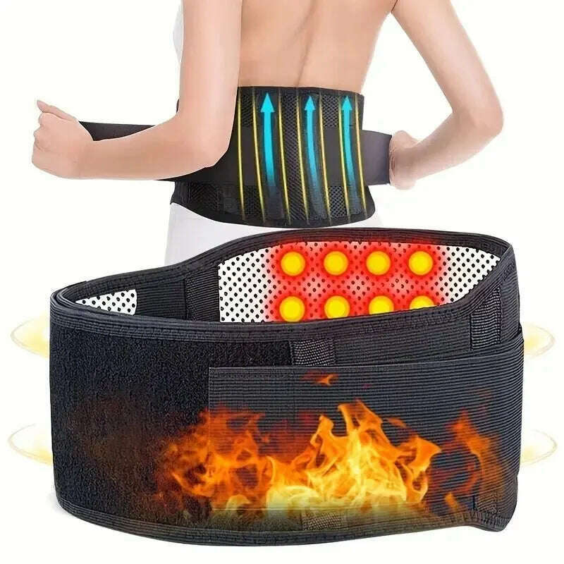 KIMLUD, 1pc Adjustable Self-heating Magnetic Therapy Back And Waist Support Belt, Waist Massage Belt Sports Support Belt, Body Care Belt, KIMLUD Womens Clothes