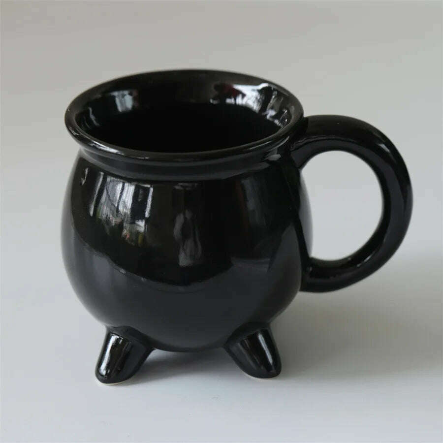 KIMLUD, 1pc New Halloween Witches Cauldron Mug Ceramic Witch Mug Gothic Mug Witch Cup for Banquet Festival Halloween Decoration Gifts, No pattern / 301-400ml, KIMLUD APPAREL - Womens Clothes