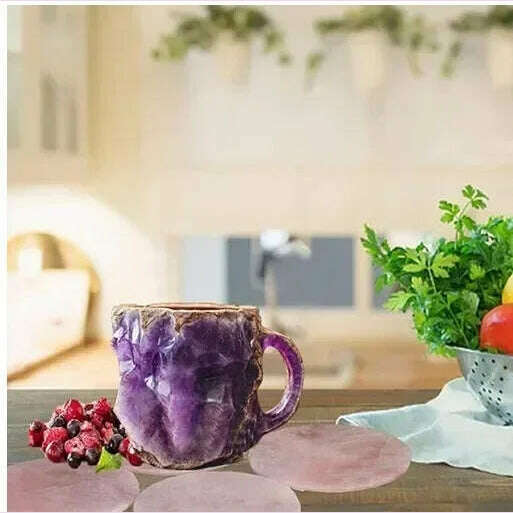 KIMLUD, 1pc Personalized Mineral Crystal-Style Resin Coffee Cup Water Cup Stylish Eco-Friendly Water Mug for Birthday Christmas Gifts, KIMLUD Womens Clothes