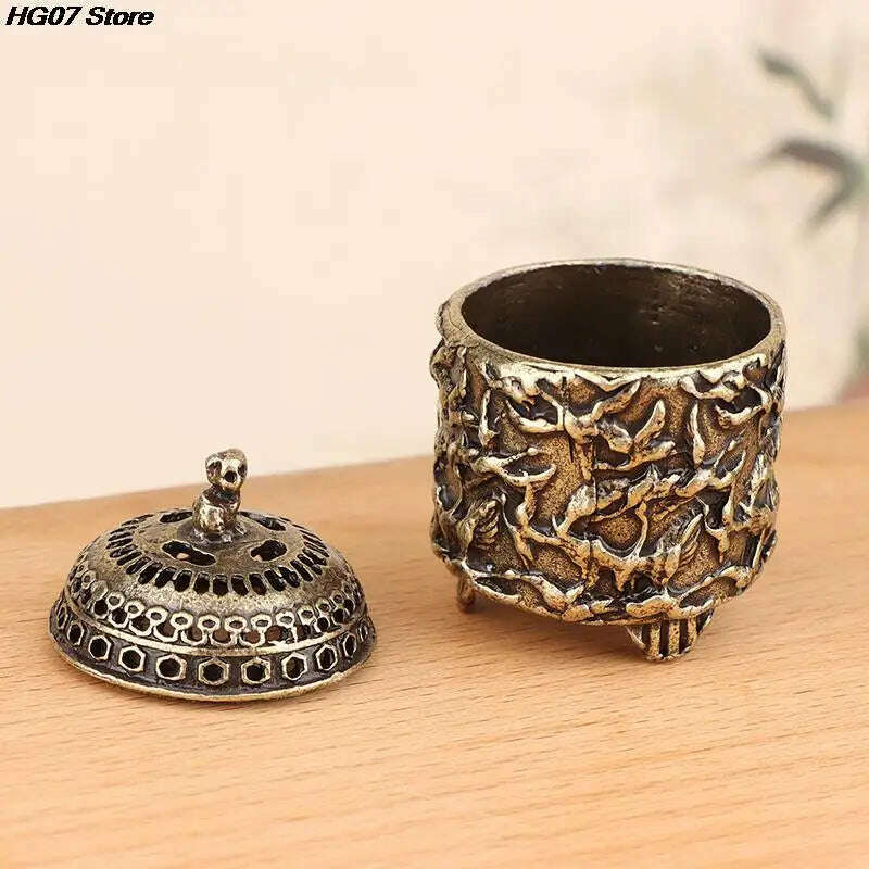 1PC Red-crowned Crane Incense Burner Buddhism Incense Stick Holder Mini Sandalwood Censer Craft Home Decor Ornament - KIMLUD