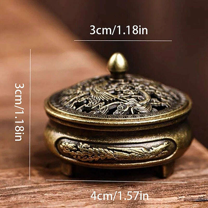 1PC Red-crowned Crane Incense Burner Buddhism Incense Stick Holder Mini Sandalwood Censer Craft Home Decor Ornament - KIMLUD