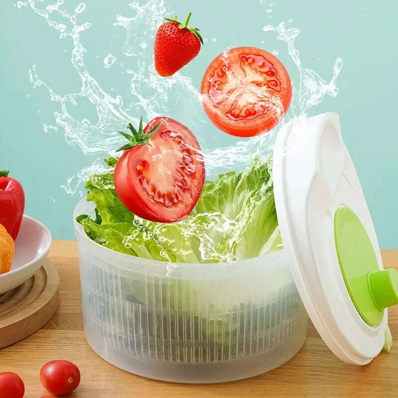 KIMLUD, 1pc Vegetable Washer Salad Spinner Dryer Drainer Crisp Filter for Washing Dry Leafy Greens Kitchen Tools Salad Spinner, KIMLUD Womens Clothes