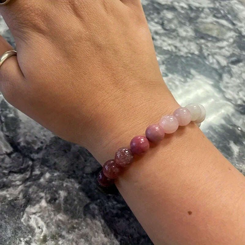 KIMLUD, 1pc/Love Spell Bracelet Symbol of Love and Attraction Rose Quartz Rhodonite Moonstone Stress Relief Bracelet Women’s Healing Jew, KIMLUD Womens Clothes