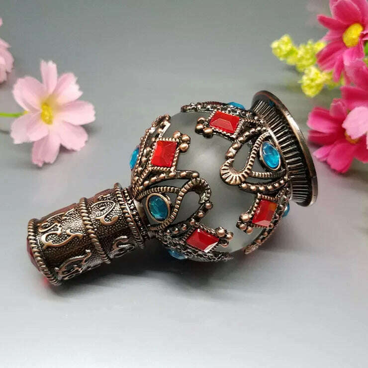 KIMLUD, 1pcs 10ml high quality luxe Vintage Glass Dropper Bottle for arab perfume,mini dropper bottles,Bronze vintage perfume bottles, KIMLUD Womens Clothes