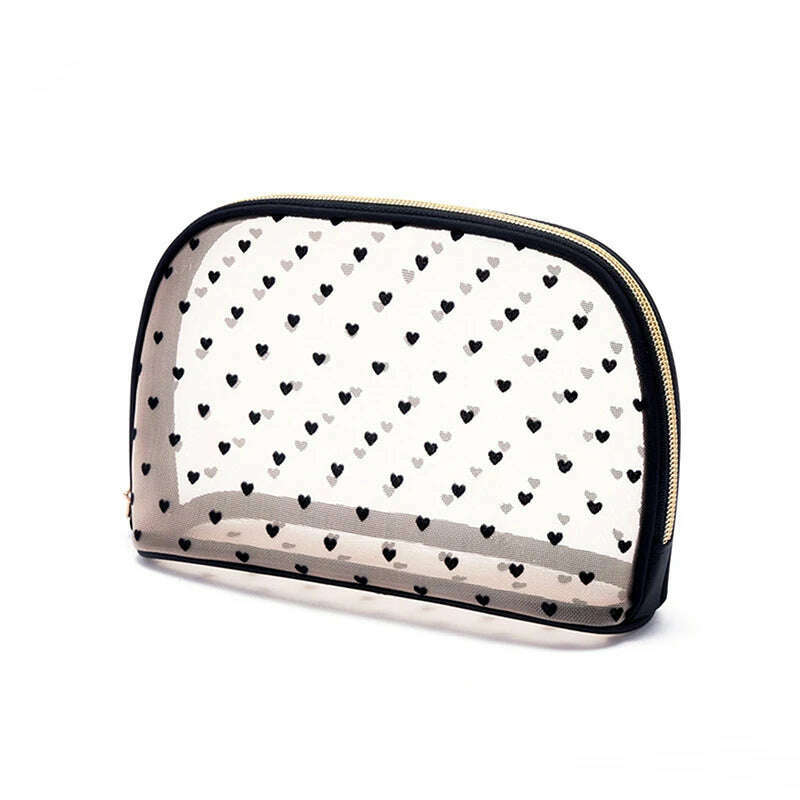 KIMLUD, 1PCS 5PCS Love Makeup Bags Mesh Cosmetic Bag Portable Travel Zipper Pouches For Home Office Accessories Cosmet Bag New, D, KIMLUD APPAREL - Womens Clothes
