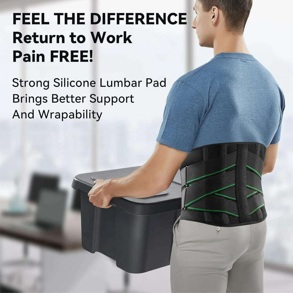 KIMLUD, 1Pcs Back Brace for Lower Back Pain Relief, Lower Back Pain with 6 Stays, Herniated Disc, with Lumbar Support Pad for Men/Women, KIMLUD Womens Clothes