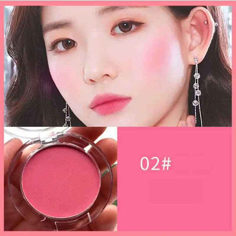 KIMLUD, 1Pcs Blush Waterproof Sweat-proof Blusher Natural Monochrome Blush Palette Long-lasting Face Contour Natural Makeup, KIMLUD Womens Clothes