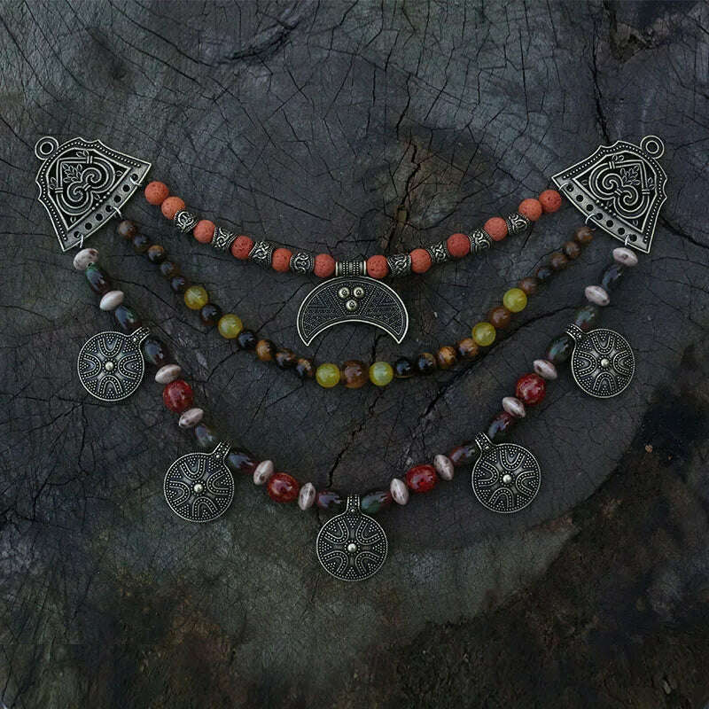 1pcs Dropshipping Slavic Jewelry Makeing For Charms Women Pendant, Ethnic Style Viking Brooch Buckle Lunula Jewelry For Cool Men - KIMLUD