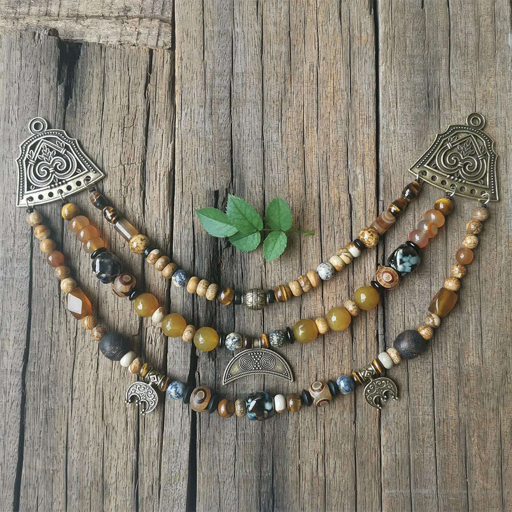 1pcs Dropshipping Slavic Jewelry Makeing For Charms Women Pendant, Ethnic Style Viking Brooch Buckle Lunula Jewelry For Cool Men - KIMLUD