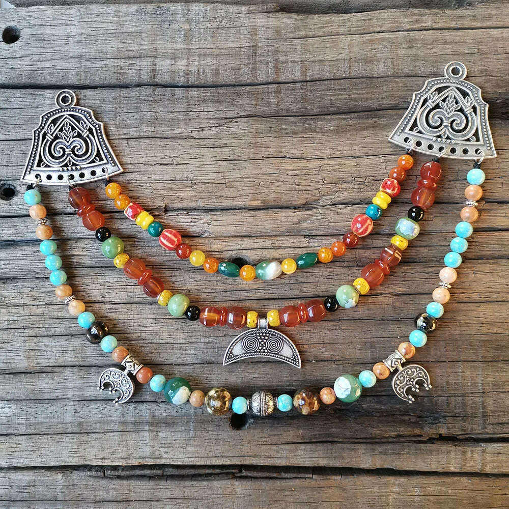 1pcs Dropshipping Slavic Jewelry Makeing For Charms Women Pendant, Ethnic Style Viking Brooch Buckle Lunula Jewelry For Cool Men - KIMLUD