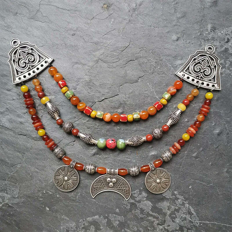 1pcs Dropshipping Slavic Jewelry Makeing For Charms Women Pendant, Ethnic Style Viking Brooch Buckle Lunula Jewelry For Cool Men - KIMLUD