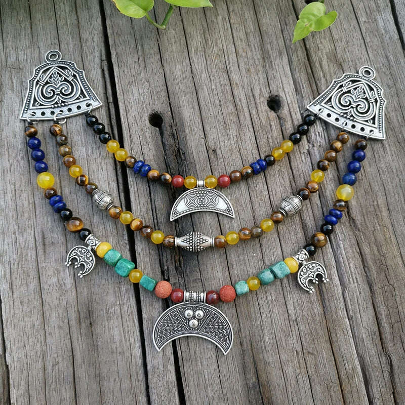 1pcs Dropshipping Slavic Jewelry Makeing For Charms Women Pendant, Ethnic Style Viking Brooch Buckle Lunula Jewelry For Cool Men - KIMLUD