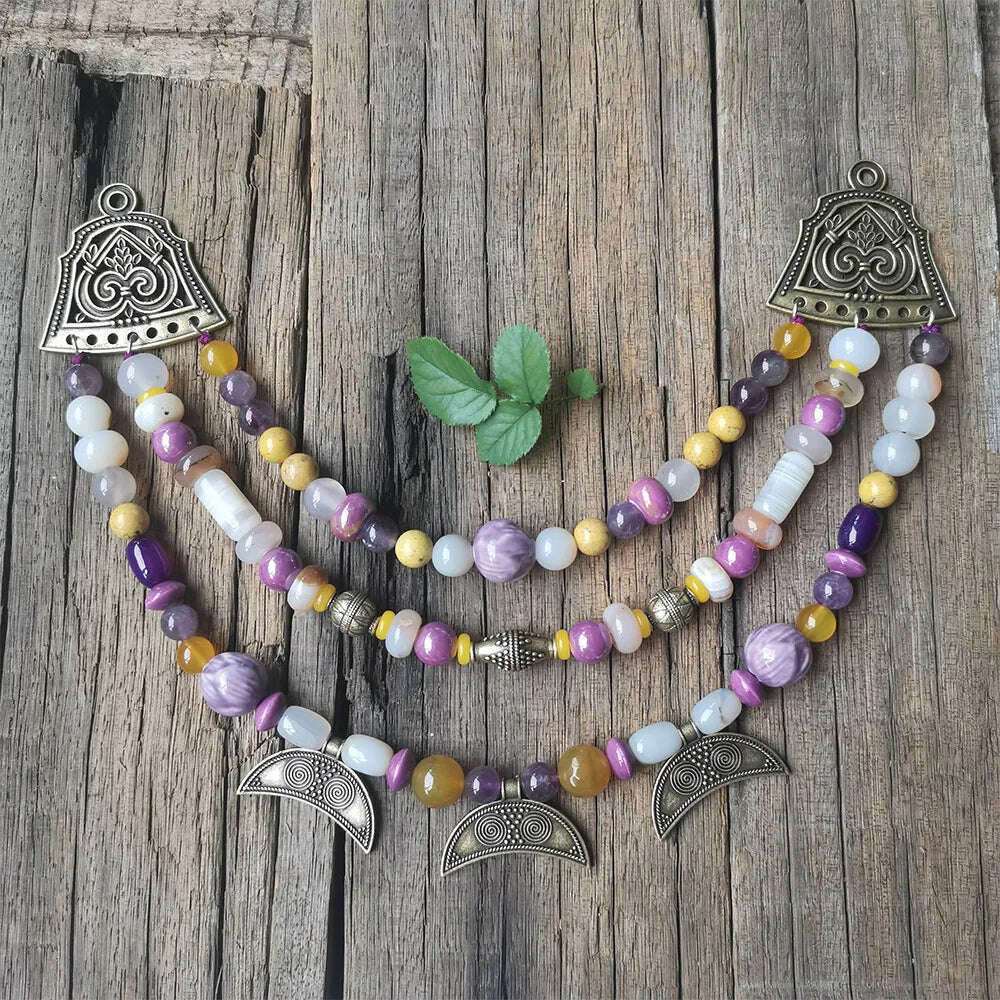 1pcs Dropshipping Slavic Jewelry Makeing For Charms Women Pendant, Ethnic Style Viking Brooch Buckle Lunula Jewelry For Cool Men - KIMLUD