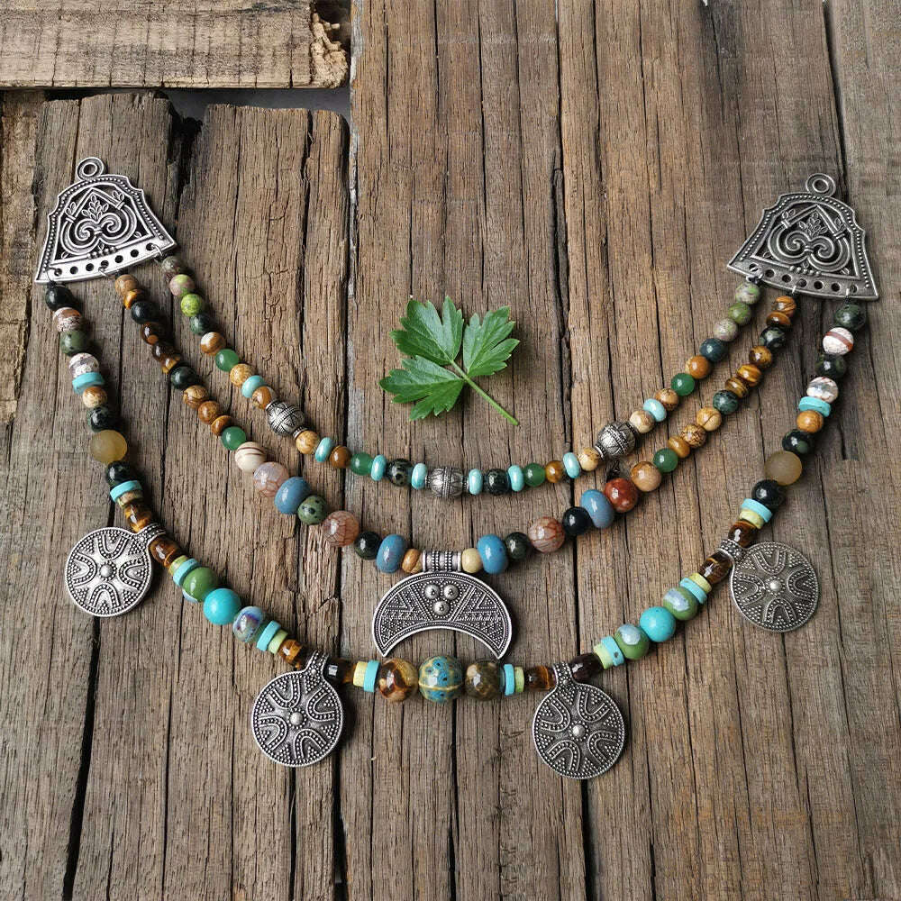 1pcs Dropshipping Slavic Jewelry Makeing For Charms Women Pendant, Ethnic Style Viking Brooch Buckle Lunula Jewelry For Cool Men - KIMLUD