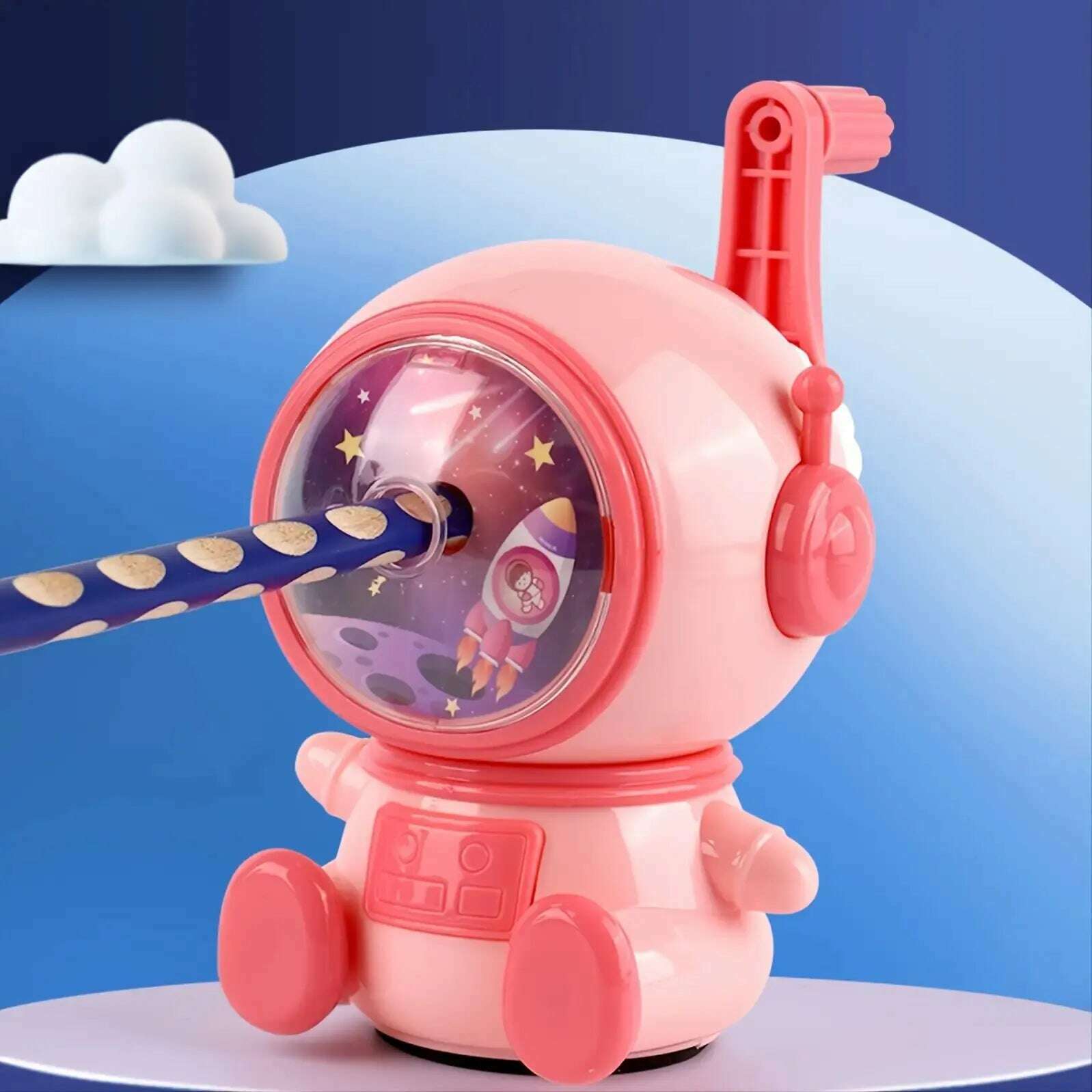KIMLUD, 1Pcs Student Cartoon Hand Sharpener Astronaut Shape Sharpener Automatic Pencil Sharpener, KIMLUD Womens Clothes