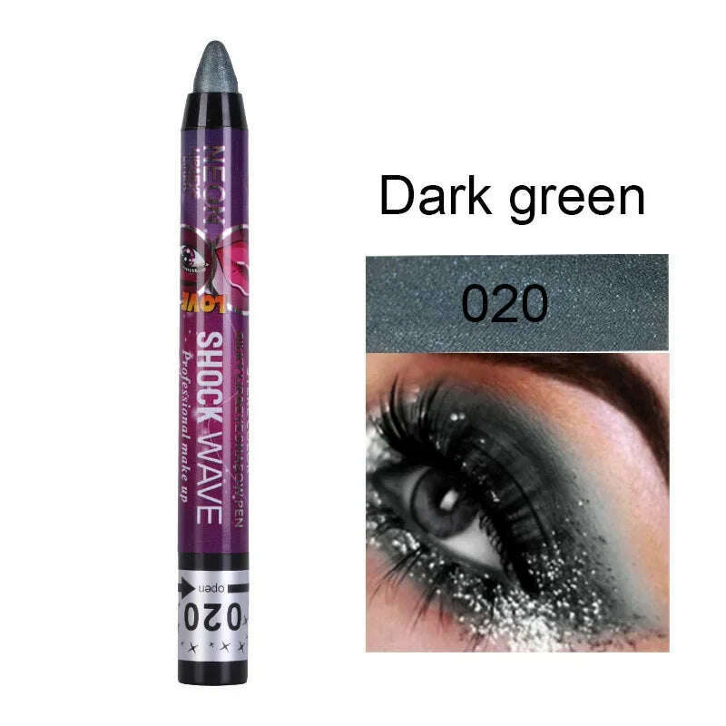 2 In 1 Eyeshadow Lipstick Stick Pencil Waterproof Glitter Matte Eye Shadow Makeup Pigment Eyeshadow Pen - KIMLUD