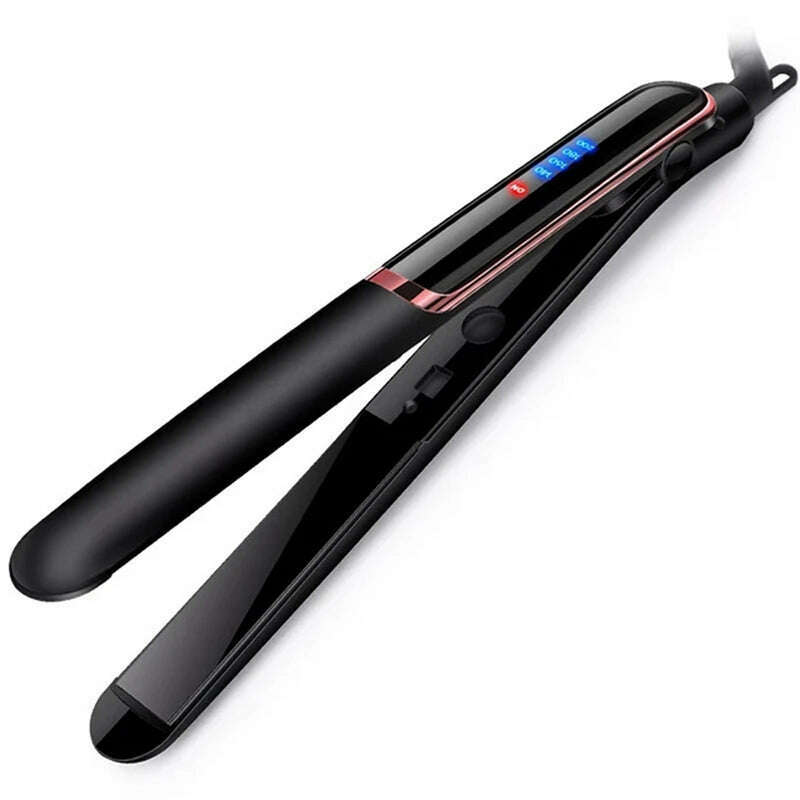 KIMLUD, 2 In 1 Portable Hair Straightener Flat Irons Straight And Curly Hair Ceramic 2022 Design Dual Voltage Hair Straightener, black / UK, KIMLUD APPAREL - Womens Clothes