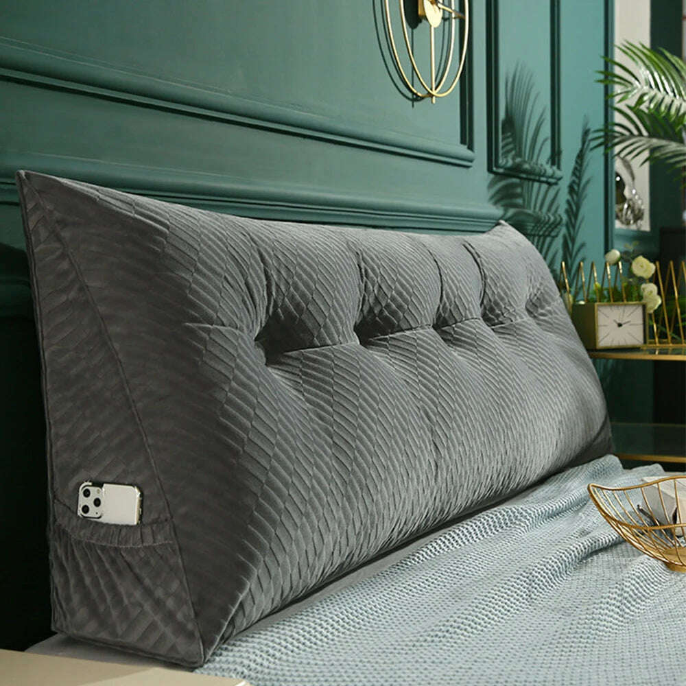 KIMLUD, 200 Cm Triangle Cushion Headboard Pillow Filler Reading Large Backrest Support Wedge Bed Sofa Comfort Waist Pillow Detachable, KIMLUD Womens Clothes