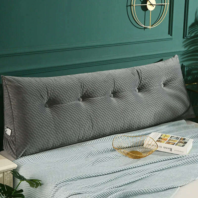 KIMLUD, 200 Cm Triangle Cushion Headboard Pillow Filler Reading Large Backrest Support Wedge Bed Sofa Comfort Waist Pillow Detachable, KIMLUD Womens Clothes