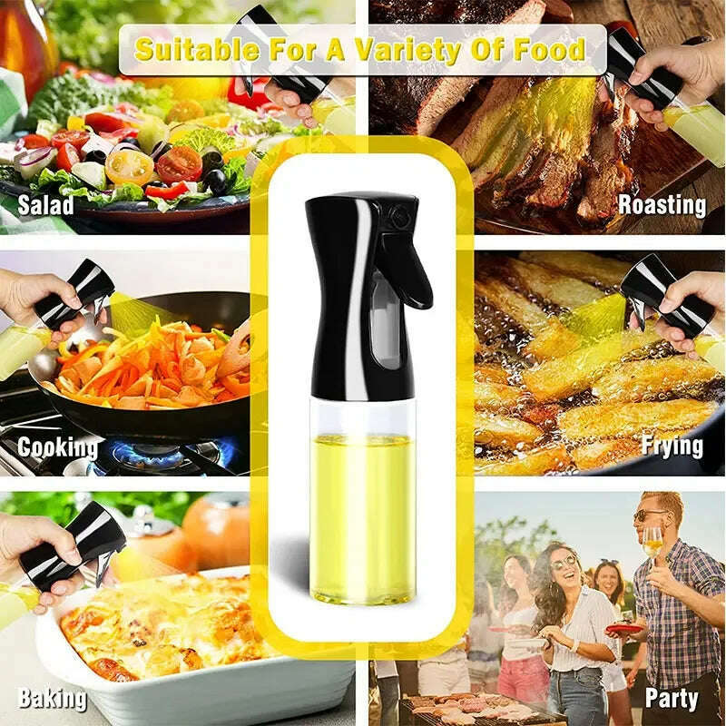 200/300/500 ML Oil Spray Pot Kitchen Household Edible Olive Oil Spray Bottle Atomized Misty Oil Tank Air Fryer Spray Bottle - KIMLUD